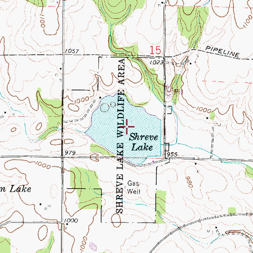 Topographic Map of Shreve Lake, OH