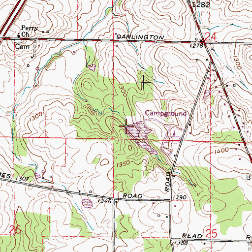 Topographic Map of Timberline Camp Lake Dam, OH