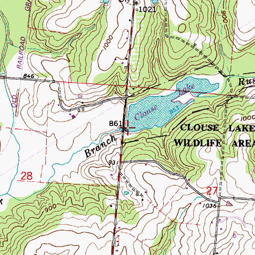 Topographic Map of Clouse Lake Dam, OH