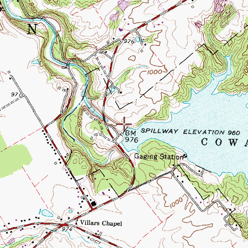 Topographic Map of Cowan Lake Dam, OH