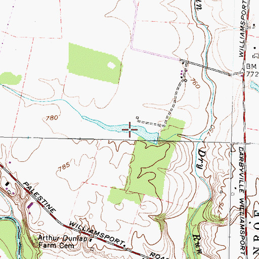 Topographic Map of Dunlap Pond Number One, OH