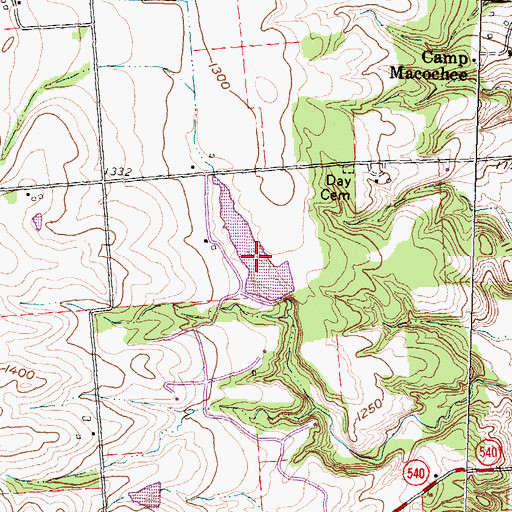 Topographic Map of Appleseed Ridge Lake Number One, OH