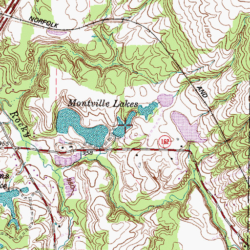 Topographic Map of Montville Lakes 1016-008, OH