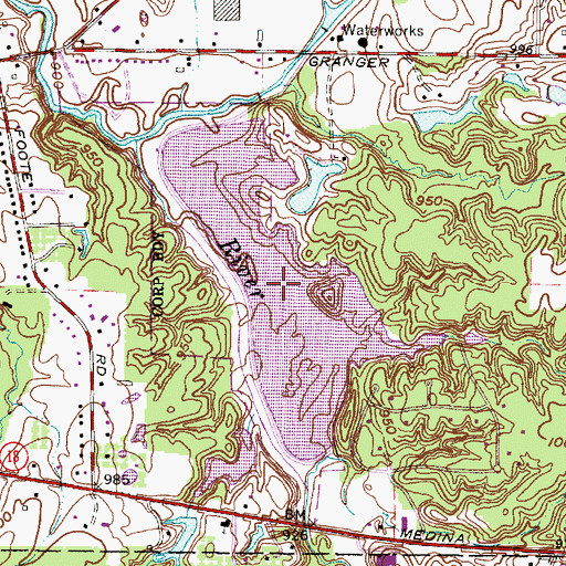 Topographic Map of Lake Medina, OH