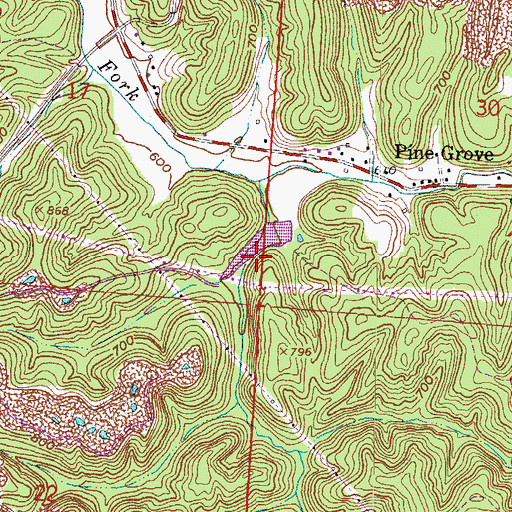 Topographic Map of Pine Creek Structure Number Eight Reservoir, OH
