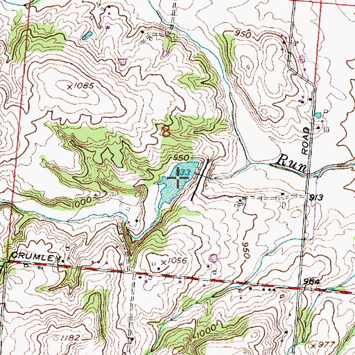 Topographic Map of Hunters Run Conservation District Structure Reservoir, OH