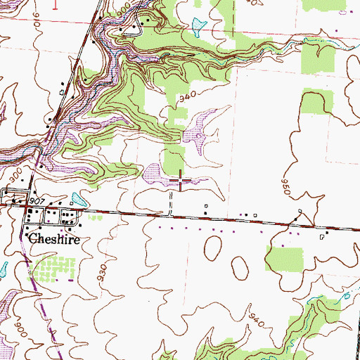 Topographic Map of Pomeroy Ponds, OH