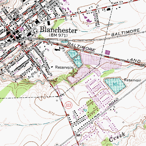Topographic Map of Blanchester Reservoir Number Four, OH