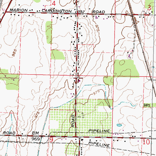 Topographic Map of Ballville Dam, OH