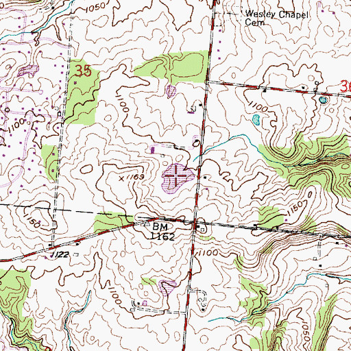 Topographic Map of Moe Pond, OH
