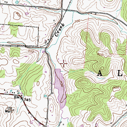 Topographic Map of Margaret Creek Watershed Project Number One Dam, OH