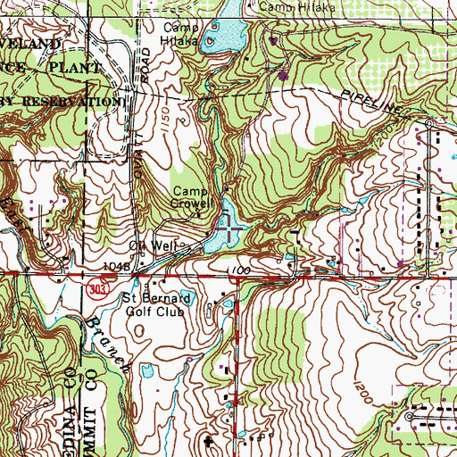 Topographic Map of Camp Crowell Lake, OH