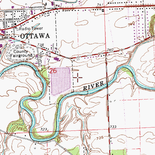 Topographic Map of Ottawa Upground Reservoir Dam, OH
