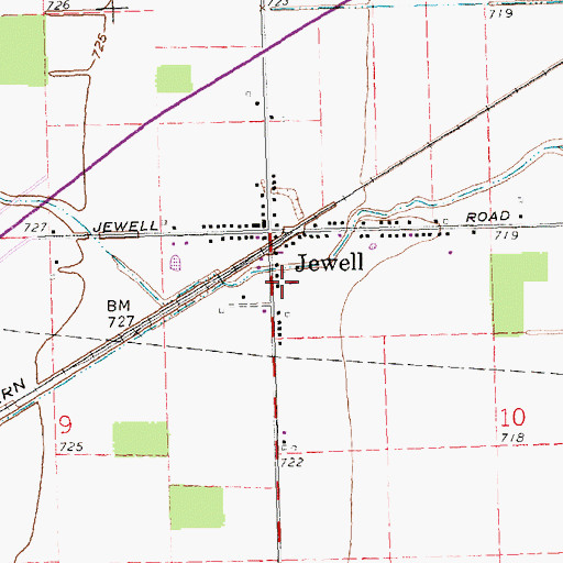 Topographic Map of Jewell United Brethren Church (historical), OH
