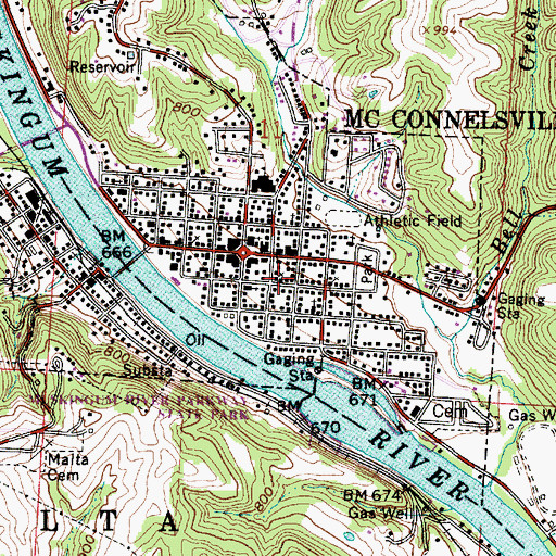 Topographic Map of Seventh Street Church of Christ, OH