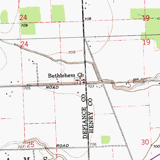 Topographic Map of Bethlehem Evangelical Lutheran Church, OH