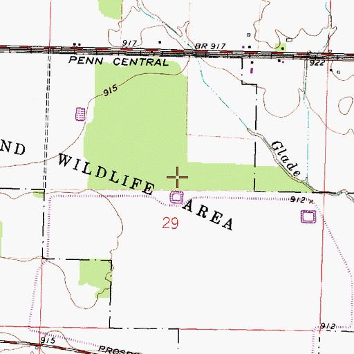Topographic Map of Big Island Wildlife Area, OH