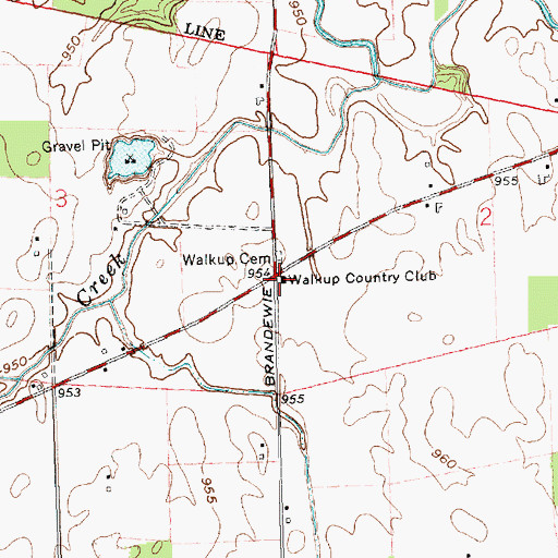 Topographic Map of Walkup Country Club, OH