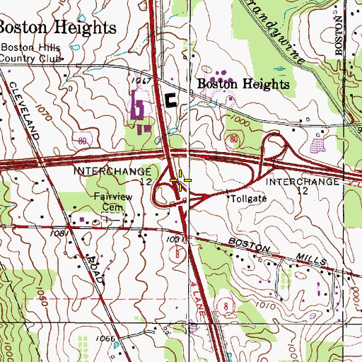 Topographic Map of Interchange 12, OH