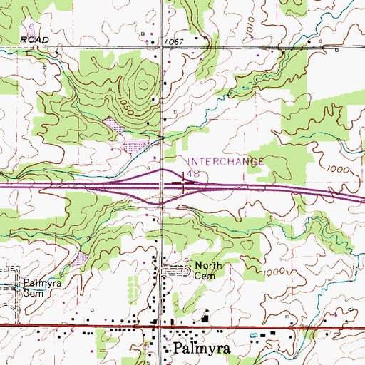 Topographic Map of Interchange 48, OH