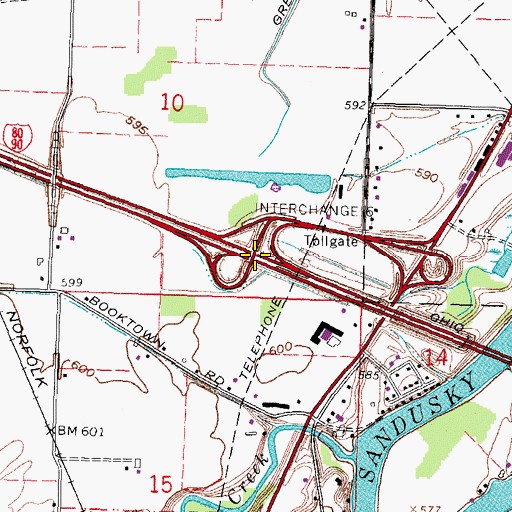 Topographic Map of Interchange 6, OH