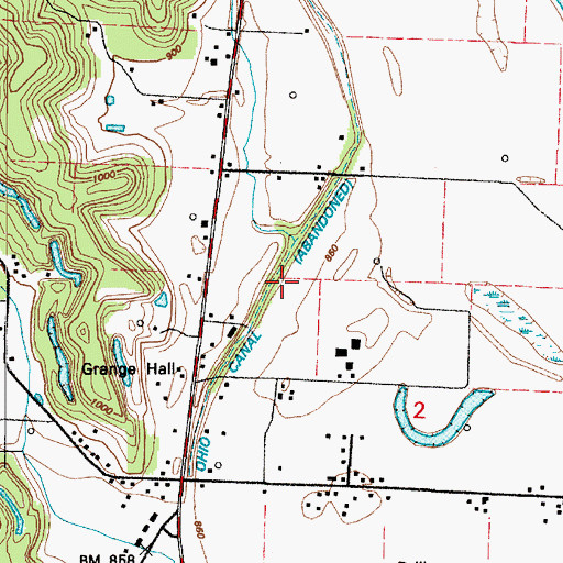 Topographic Map of Ohio Canal, OH