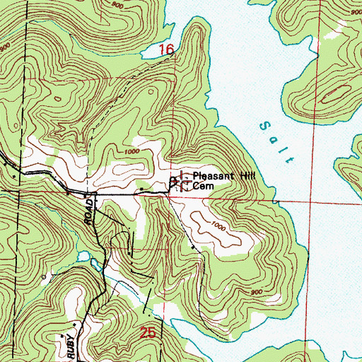 Topographic Map of Pleasant Hill Church (historical), OH