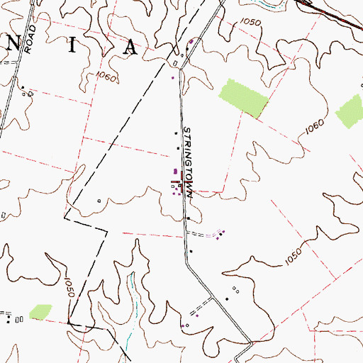 Topographic Map of Stringtown, OH