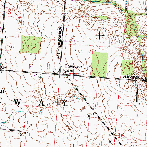Topographic Map of Ebenezer School (historical), OH