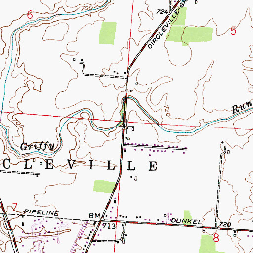 Topographic Map of Sunnyside School (historical), OH
