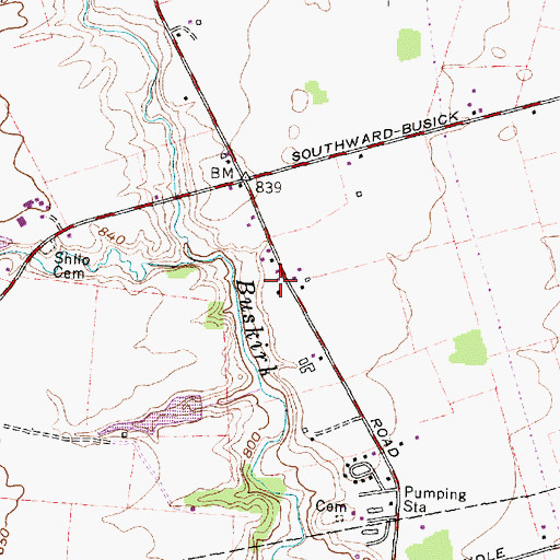 Topographic Map of Pleasant Grove School (historical), OH