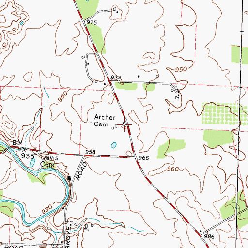 Topographic Map of Locust Grove School (historical), OH
