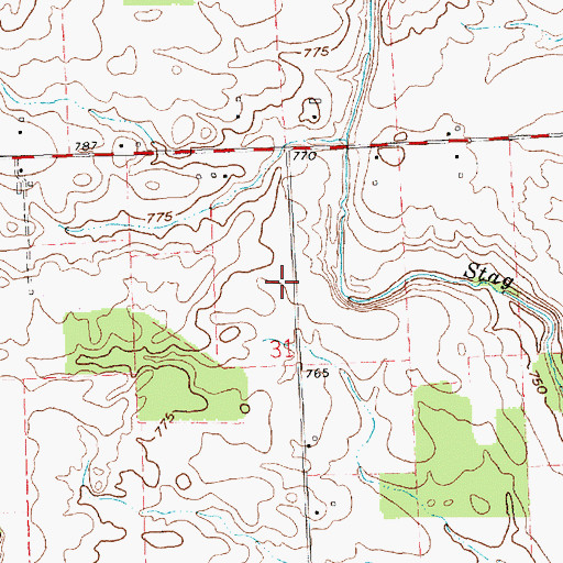 Topographic Map of Sugar Grove School (historical), OH