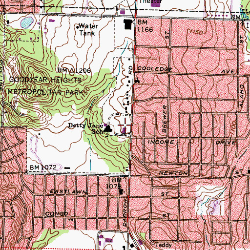 Topographic Map of Betty Jane Community Learning Center, OH