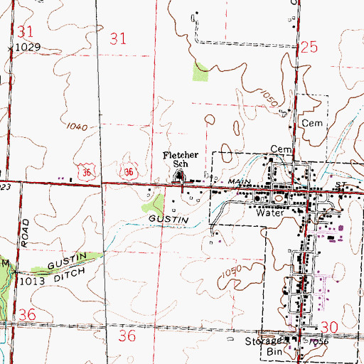 Topographic Map of Fletcher Elementary School, OH