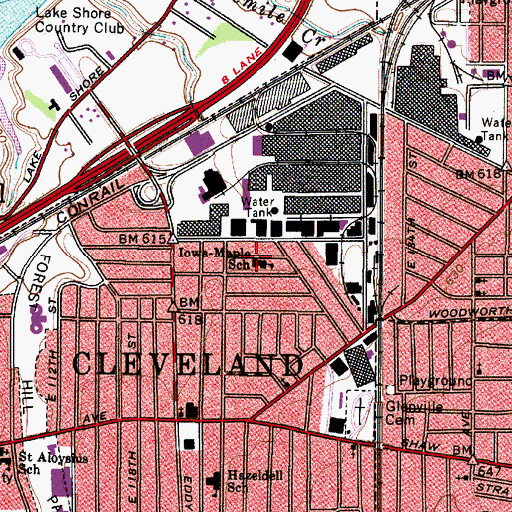 Topographic Map of Iowa-Maple Elementary School, OH