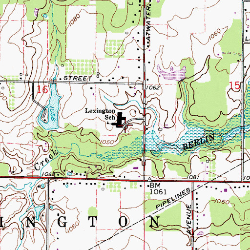 Topographic Map of Lexington Elementary School, OH