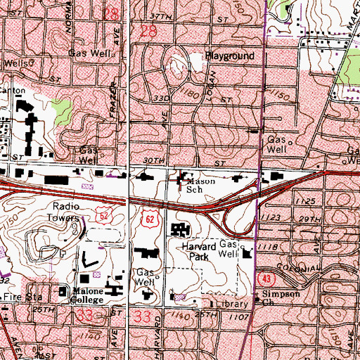 Topographic Map of Mason Elementary School, OH