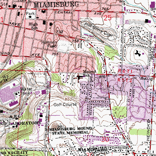 Topographic Map of Mound Elementary School, OH