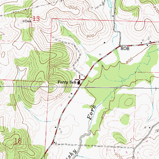 Topographic Map of Perry Elementary School, OH
