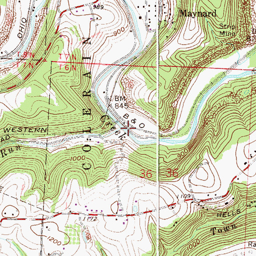 Topographic Map of Jug Run, OH