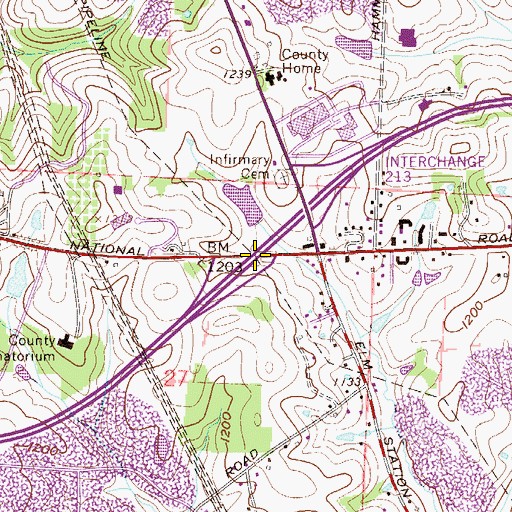 Topographic Map of Interchange 213, OH