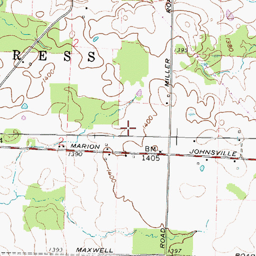 Topographic Map of Grogg Airport (historical), OH