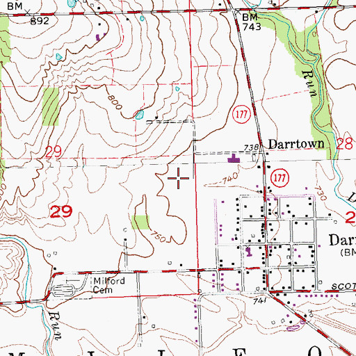 Topographic Map of E-DOT Field (historical), OH
