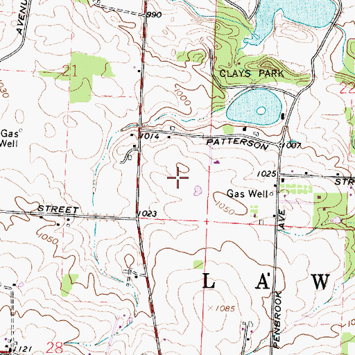 Topographic Map of Clay's RV Airport, OH