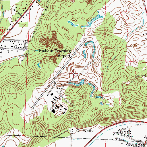 Topographic Map of Richard Downing Airport, OH