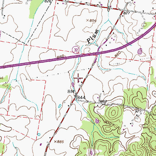 Topographic Map of Lewis Airport, OH