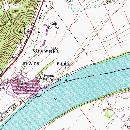 Topographic Map of Shawnee Airport (historical), OH