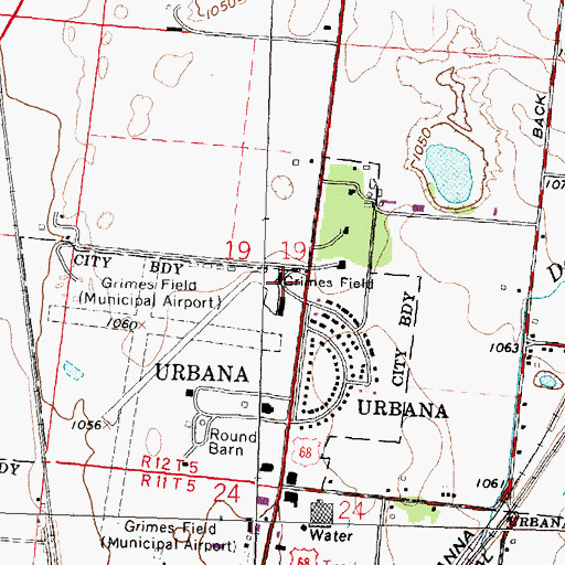 Topographic Map of Grimes Field, OH