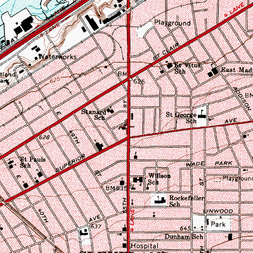 Topographic Map of Saint Pauls Lutheran School, OH
